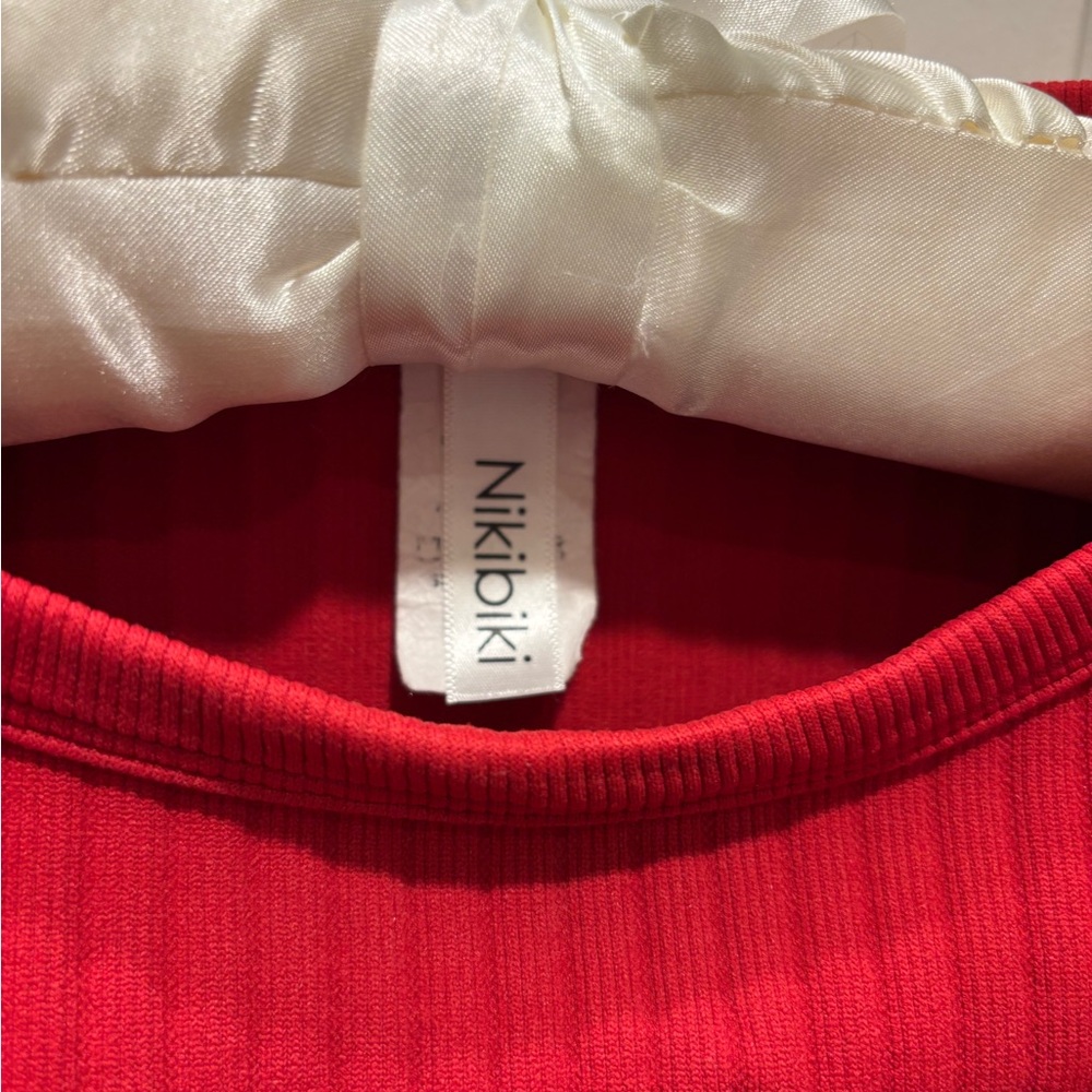 Nikibiki Vibrant Red Ribbed Top